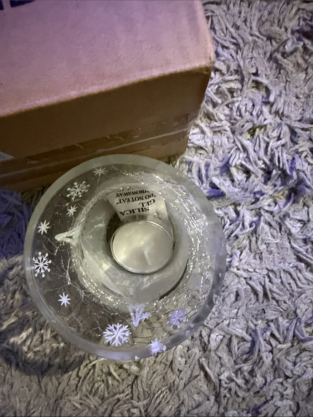 Yankee Candle White & Silver Snowman Glitter Votive Holder